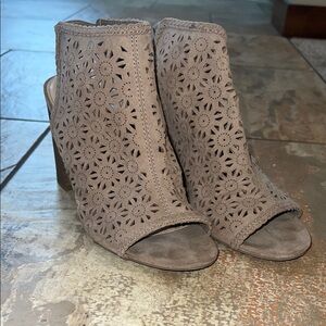 Elegant Brown Peep-Toe Booties